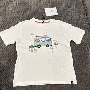 Kids White Graphic T-Shirt- organic cotton